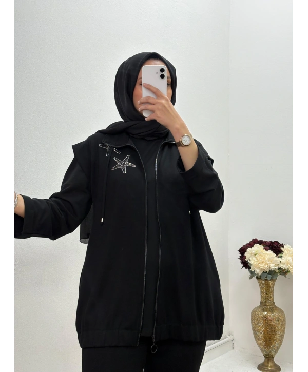 YELEK OYSHO PANTOLONLU TAKIM - SİYAH