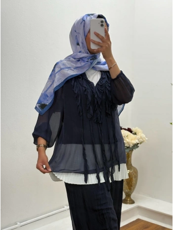 İTHAL FIRFIRLI PANTOLON TAKIM LACİVERT