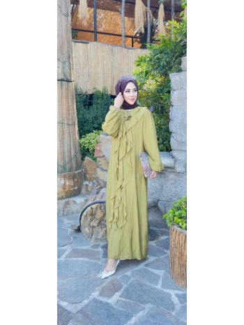 OLİVE GRACE VOLANLI ELBİSE