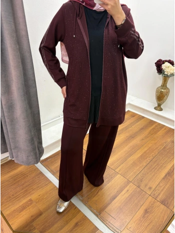 PAYET OYSHO PANTOLONLU TAKIM - BORDO