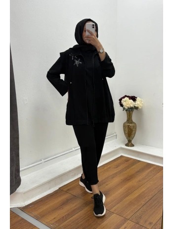 YELEK OYSHO PANTOLONLU TAKIM - SİYAH