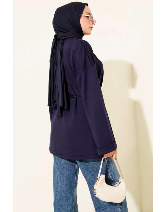 Bisiklet Yaka İp Kuşaklı Tunik Parlement