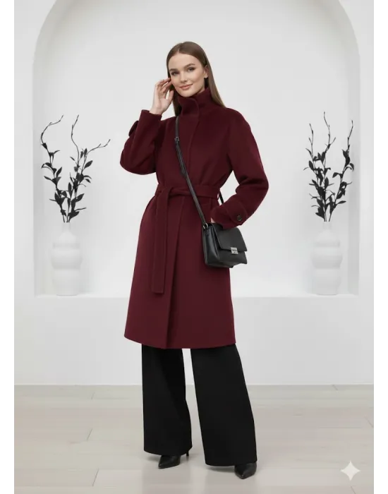 Bordo ZR Kaşe Kaban