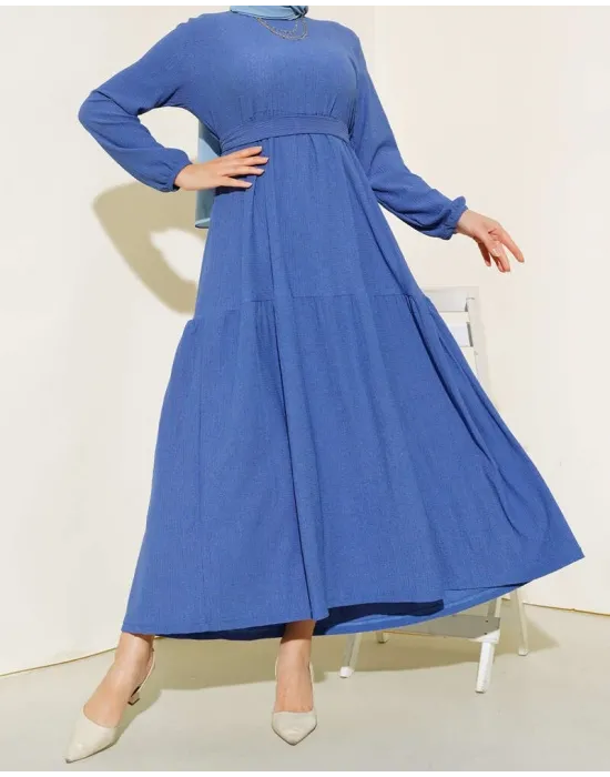 Bürümcük Kat Kat Elbise İndigo