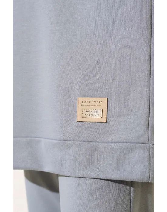 Füme Arma Detaylı Ribanalı Rahat Kesim İkili Takım