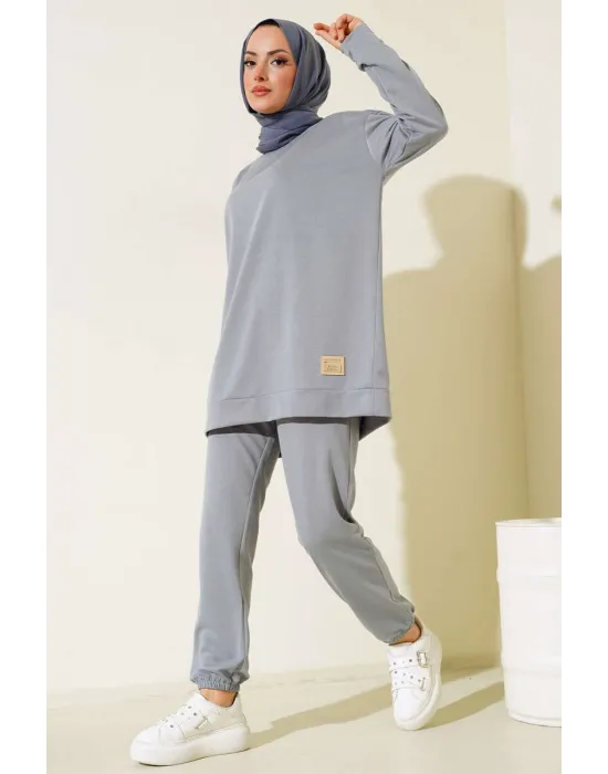 Füme Arma Detaylı Ribanalı Rahat Kesim İkili Takım