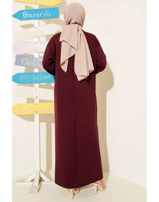 Loyşa Salaş Elbise Bordo
