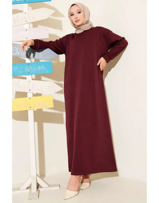 Loyşa Salaş Elbise Bordo