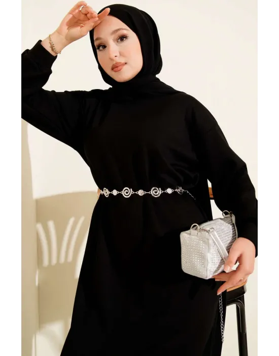 Loyşa Salaş Elbise Siyah