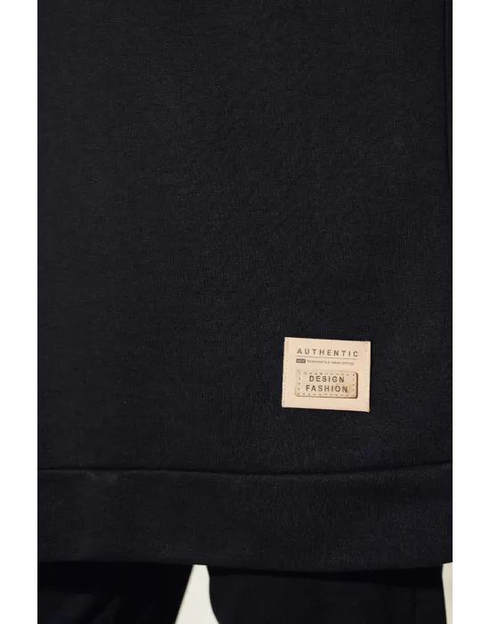 Siyah Arma Detaylı Ribanalı Rahat Kesim İkili Takım