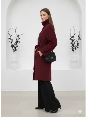 Bordo ZR Kaşe Kaban