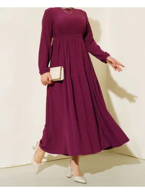 Bürümcük Kat Kat Elbise Mürdüm