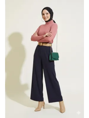 Gül Kurusu Boğazlı Fitilli Triko Body