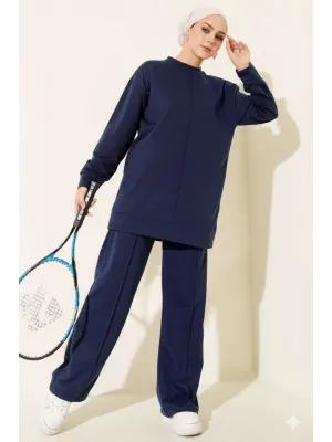 Lacivert Çımalı Basic İkili Eşofman Takım