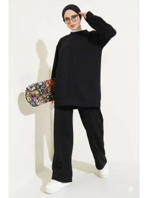 Siyah Çımalı Basic İkili Eşofman Takım