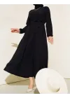 Bürümcük Kat Kat Elbise Siyah