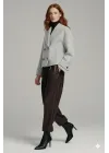 Silver Kadın Premium Kaşe Crop Ceket