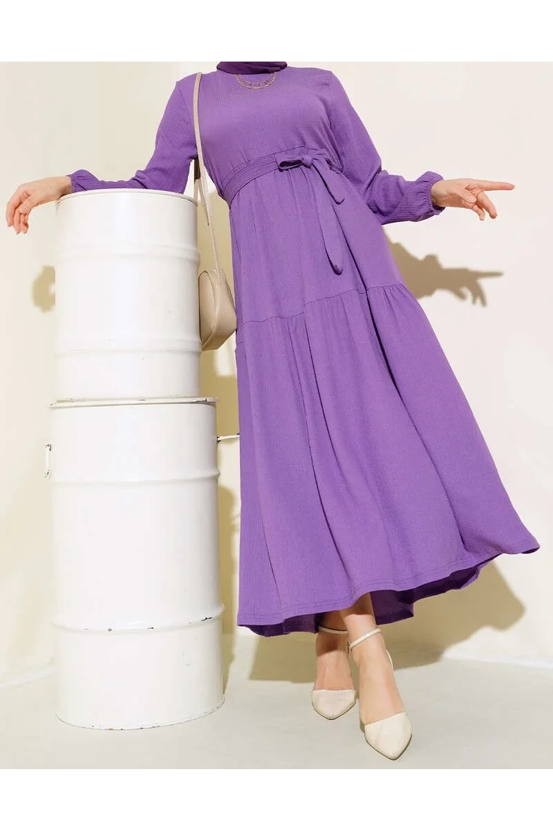 Bürümcük Kat Kat Elbise Lila