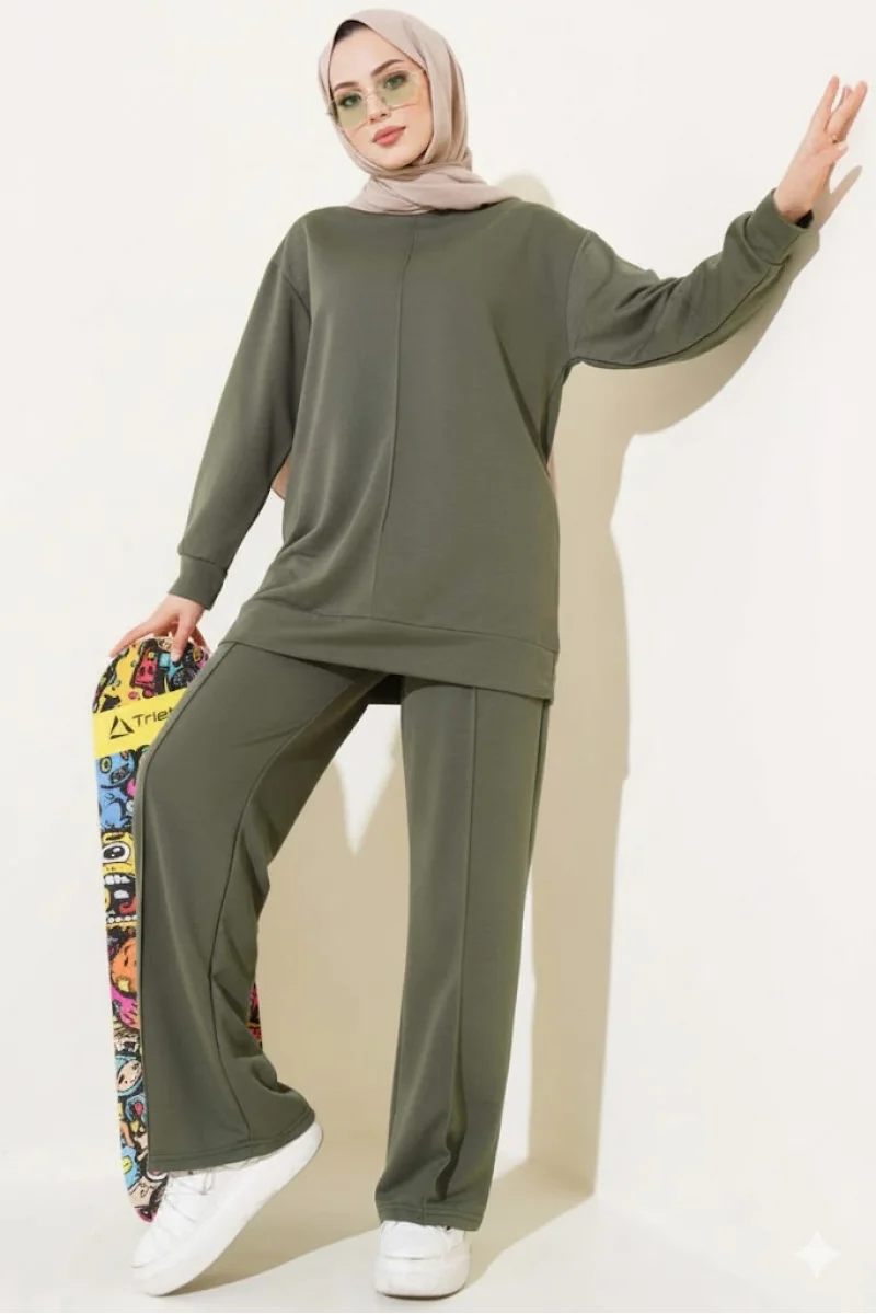 Haki Çımalı Basic İkili Eşofman Takım