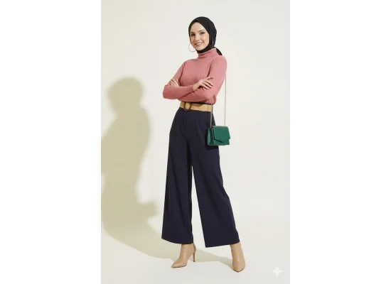 Gül Kurusu Boğazlı Fitilli Triko Body