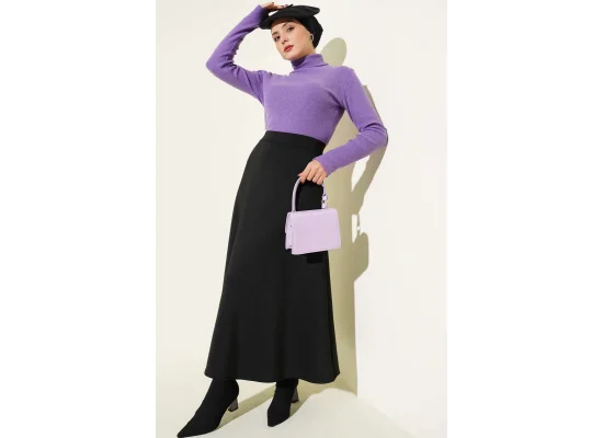 Mor Boğazlı Fitilli Triko Body