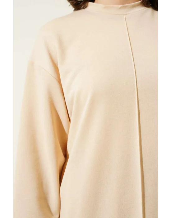 Bej Çımalı Basic İkili Eşofman Takım