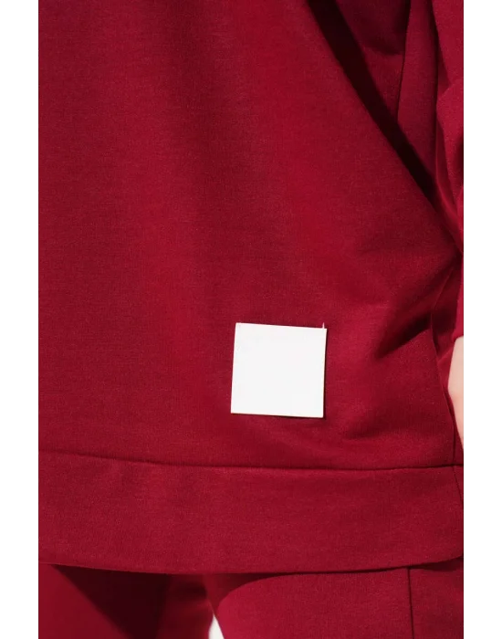 Bordo Arma Detaylı Ribanalı Rahat Kesim İkili Takım