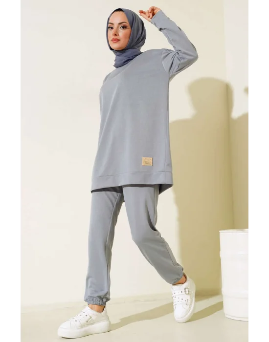 Füme Arma Detaylı Ribanalı Rahat Kesim İkili Takım