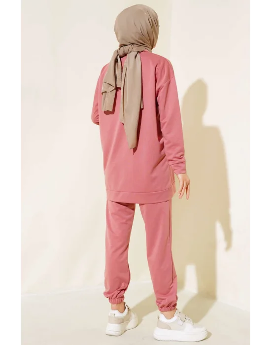 Gül Kurusu Arma Detaylı Ribanalı Rahat Kesim İkili Takım