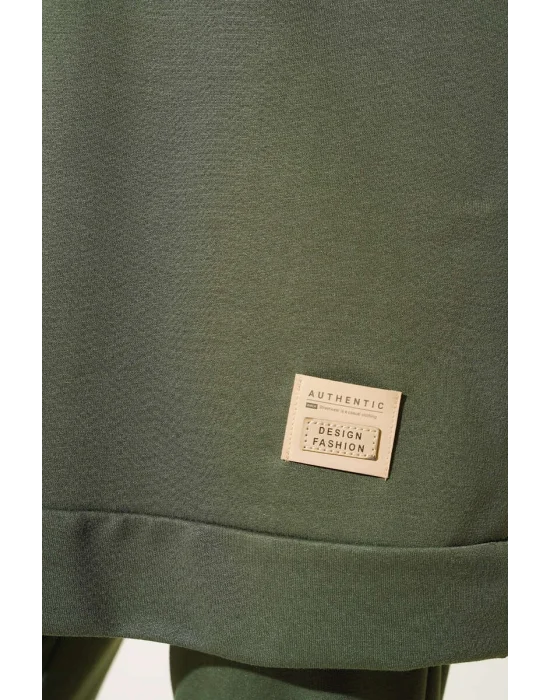 Haki Arma Detaylı Ribanalı Rahat Kesim İkili Takım