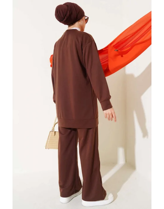 Kahve Çımalı Basic İkili Eşofman Takım