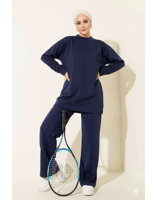 Lacivert Çımalı Basic İkili Eşofman Takım