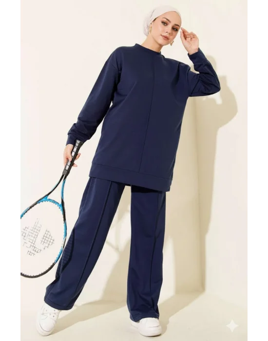 Lacivert Çımalı Basic İkili Eşofman Takım