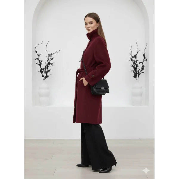 Bordo Zr Kaşe Kaban