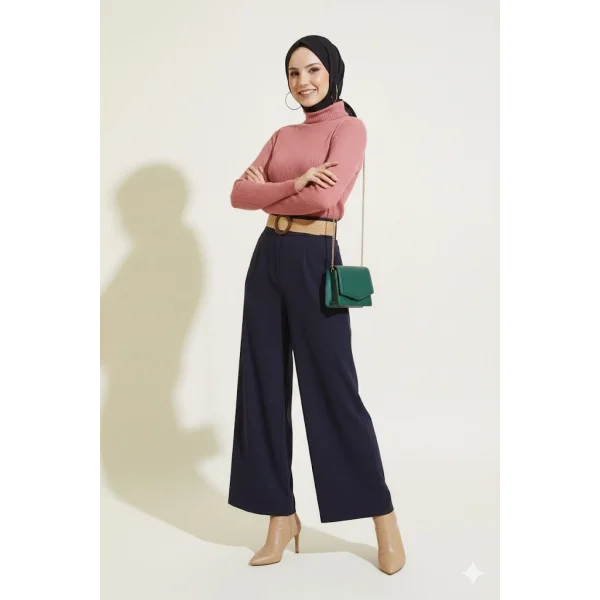 Gül Kurusu Boğazlı Fitilli Triko Body