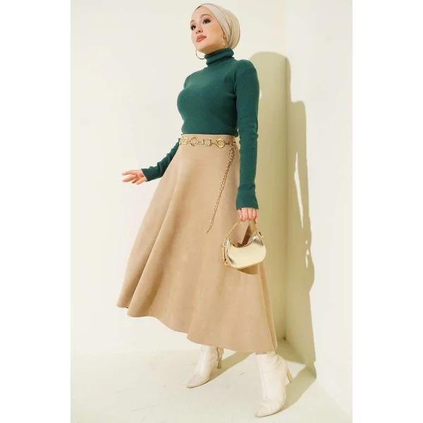 Zümrüt Boğazlı Fitilli Triko Body