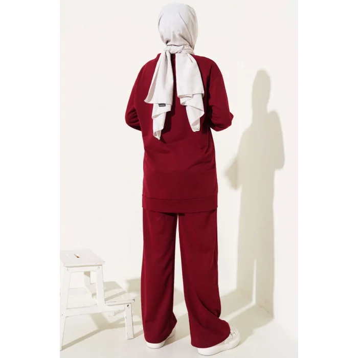 Bordo Çımalı Basic İkili Eşofman Takım