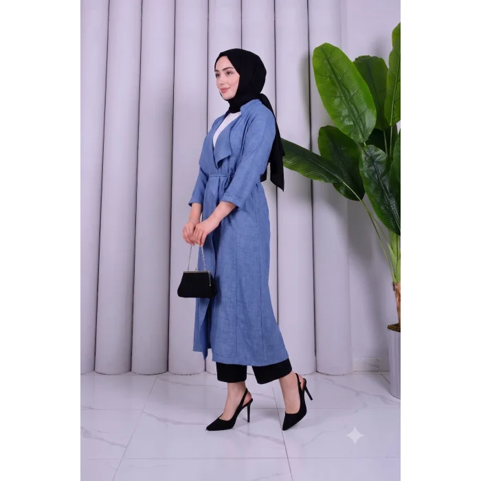 Yazgı Moda Şık Tasarım Kuşaklı Uzun Tunik