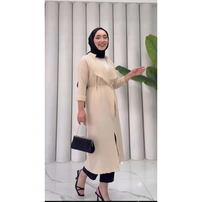 Yazgı Moda Şık Tasarım Kuşaklı Uzun Tunik