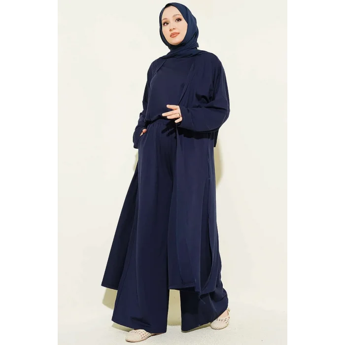 YAZGIMODA Hırkalı Basic Üçlü Takım Lacivert
