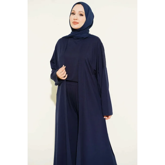 YAZGIMODA Hırkalı Basic Üçlü Takım Lacivert