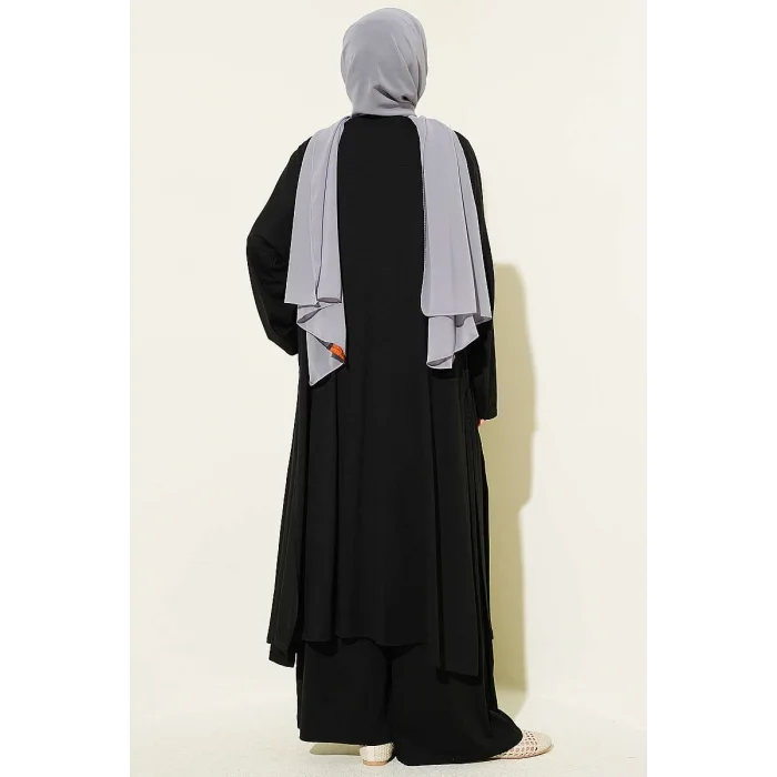 YAZGIMODA Hırkalı Basic Üçlü Takım Siyah