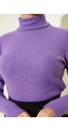 Mor Boğazlı Fitilli Triko Body