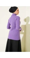 Mor Boğazlı Fitilli Triko Body