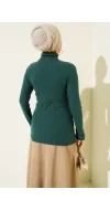 Zümrüt Boğazlı Fitilli Triko Body