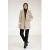 Yazgı Moda Kadın Taş Rengi Oversize Blazer Ceket