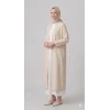 Kadın Beyaz Sıfır Kol Uzun İçlik Elbise