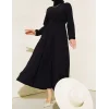 Bürümcük Kat Kat Elbise Siyah