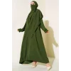 Haki Sultan Model Geniş Peçeli Ferace Takım