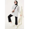 Siyah Beyaz Çizgili Oversize Uzun Tunik